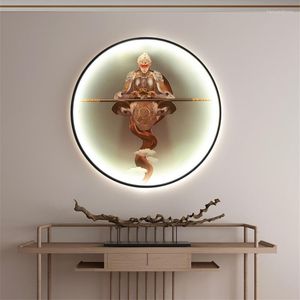 Duvar lambası modern karikatür karakter dekoratif boyama oturma odası arka plan sanat fikstür yatak odası çalışması lider mobilya ışığı