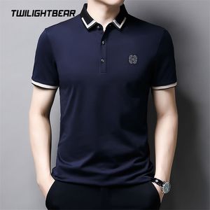 Summer Men Polo Shirts Short Sleeve Solid Male Casual Shirt High Quality Viscose ment Mens Clothing Leisure Polos AG208 220623