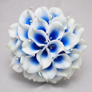 Flores decorativas grinaldas 2022 Design Preparo de flor de lírio azul royal para buquê de casamento e decoração de casa