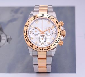 Premium Asya Watch 2813 Otomatik Mekanik Erkekler İzle 116503 40mm Beyaz Peart Anne Diamond Dial Altın Paslanmaz Çelik Kayış En Çok Satan Saatler