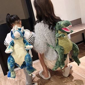 Simülasyon doldurulmuş büyük dinozor çocuklar backpack yaratıcı yeni çizgi film oyuncak dinozor peluş paketi üreticileri doğrudan tedarik