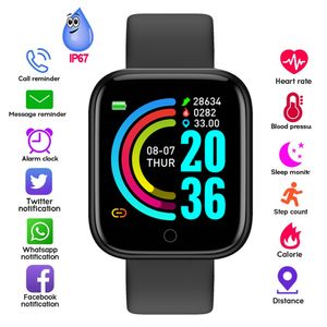 Y68 Akıllı Bileklik Fitness Takipçisi Pedometre Akıllı Saatler Renkli Ekran D20 Spor Smartwatch Dijital Saatler Çocuk Erkek Kadın Bileklikler Bileklikler