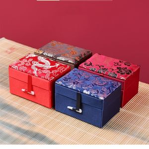 10 шт. Пользовательский небольшой прямоугольник китайский шелковая подарочная коробка из хлопковой роскошной уплотненной шестерни для хранения ящиков для хранения