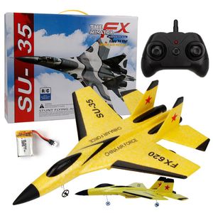 Su 35 planör RC Düzlem Kanatları Uzak Radyo Kontrol Dronları Uçaklar RTF İHA Noel Çocuk Hediyesi Montajlı Uçan Model Oyuncaklar GX01 220713