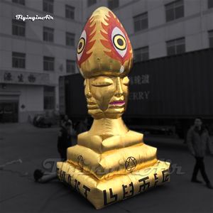 Надувная таинственная древняя египетская статуя Статуя 4M Золотой воздух взорвать скульптуру головы Медузы с тотемами глаз для парада шоу