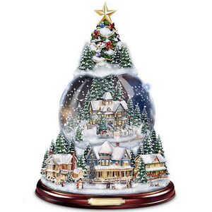 Рождественские украшения дерево вращающиеся скульптурные поезда украшения наклеек