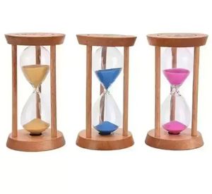 Moda 3 minutos Madeira moldura de areia de areia de vidro de vidro Hourglass Time contagem de contagem de cozinha em casa Decoração do relógio do relógio F3788 0704