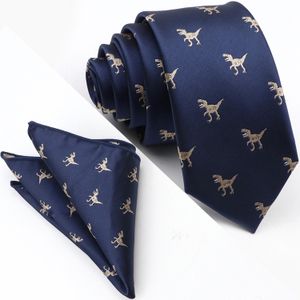 Прибытие мужская галстука набор 6 см Слим Динозавр ПЭТ -ЖИТОМ СТЕЛИ