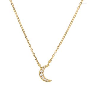 Zincirler minimal minimalist narin zarif Gümüş Takı 925 Sterling Tiny Moon Charm Altın Vermeil Boy3lacechains