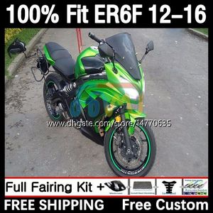 Kawasaki ninja için OEM gövdesi 650R 650 R er6 f er 6f 2012-2016 gövdeyi 11dh.29 er-6f er6f 12 13 14 15 16 650-r 2012 2013 2015 2016 Enjeksiyon Kalıp Kaplama Kiti Sıcak Yeşil