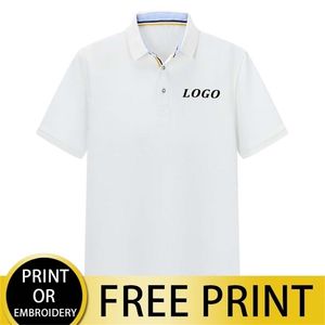 Cust High-End Team Office Polo Gömlek Özelleştirilmiş Şirket En İyi Basılı/İşlemeli Metin Resimleri Moda Stili Bölünmüş Hem 220608
