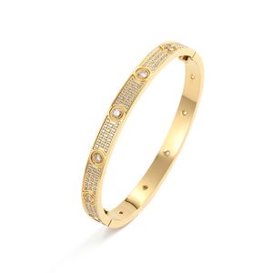 Модные ногтевые браслеты дизайнерские манжеты Bangles Gem Jewelry Роскошная из нержавеющая сталь серебряная серебряная розовый золото цельное каменное бриллианто