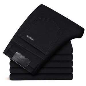 Новые деловые джинсы Classic Allmatch Black Highquality Soft Streench Jeans Business Fashion Casual Denim Brants Men 201123