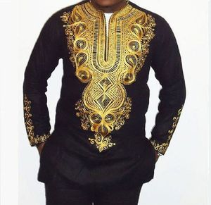 Africa Abbigliamento Africano Dashiki Tradizionale Dashiki Maxi Uomo Camicia Camicia a maniche lunghe stampata etnica di marca Chemise Homme 220809