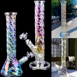 Красочный стеклянный кальян Bubbler Recycler Bongs Dab Rig Water Pipe Downsteam Perc Ash Catcher Dabbers Курительные принадлежности