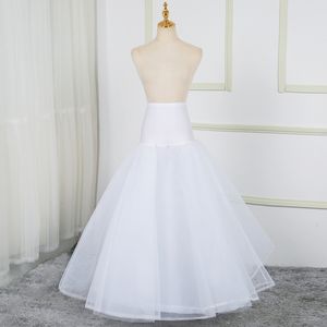 Petticoats Üç Katman Çembersiz Beyaz Gelin Petticoats Bir Çizgi Düğün Balo Gözü Petticoat