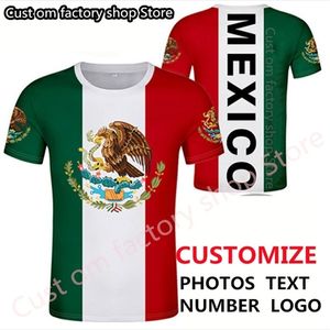 Amerika Birleşik Devletleri Tişört Ücretsiz Özel İsim Mex T Shirt Nation Flag Mx İspanyol Meksika Baskı P O Giyim 220620