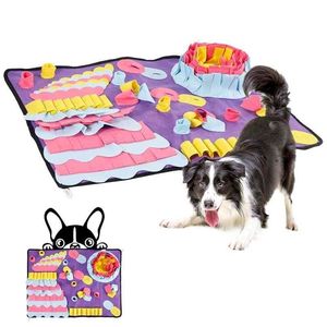 Pet Dogs Snuffle Mat Leak Food Anti Choking Pad Cat Dog Training Blanket Nose Work Toy Slowing Feeding Intelligence Mats 210401