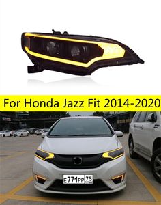 LED Headlight For Honda Jazz Fit Headlight Assembly DRL High Beam Light Streamer Turn Signal 20 14-20 20