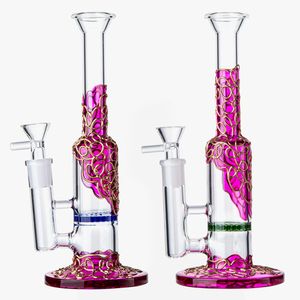 Berauschende Glas-Wasserpfeifen, gerade Wasserpfeifen, Beecomb Perc Percolator Oil Rig, modische neue Dab Rigs, 14 mm Gelenk, 9 Zoll Glasbongs WP533