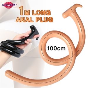 Süper uzun yapay penis büyük silikon anal popo fişi erotik yetişkin seks oyuncakları kadınlar için erkekler anüs dilator genişletici 220520