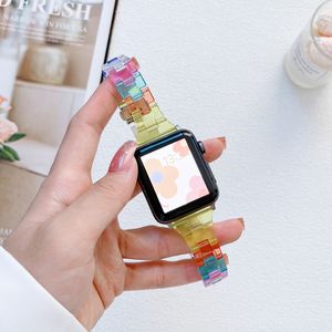 Ремешки Corlorful Smartwatch для Apple Watch Ремешок для смарт-часов Series 7 S7 41MM 45MM Универсальные акриловые дизайнеры браслетов Ремешки для часов Designer Uk