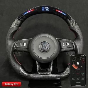 Car Carbon Fiber Steering Wheel for Volkswagen Golf 7 MK7 GTI GTD GLI GT GTE R Line Scirocco Tiguan LED Performance