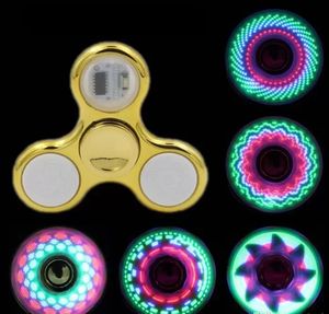 Gloves Cool coolest led light changing fidget spinners toy pack kids toys auto change pattern 18 styles with rainbow up hand spinner New products in stock