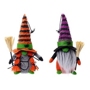 Gnomos festivos Decorações de Halloween Witch com ornamentos de aranha Plush Elf Doll XBJK2208