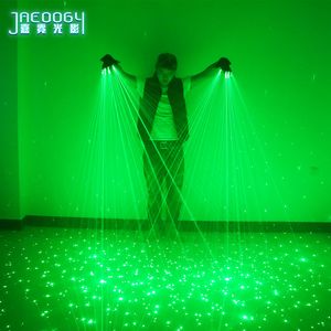 Маски для вечеринок 2 в 1 Высококачественные зеленые лазерные перчатки ночной клуб Бар танец певца реквизит DJ Mechanical Glasses Led Light 220826