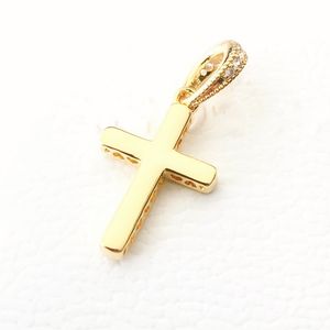 14k ouro espumante cruz dangle pingente charme 925 prata pandora encantos para braceletes diy jóias fazendo kits frouxo grânulos prata por atacado 359521c01