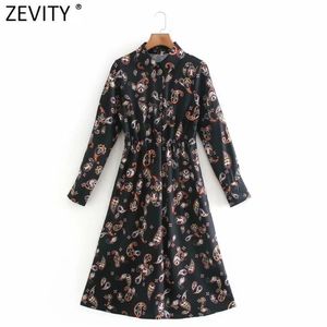 Kadınlar vintage totem kaju fıstığı baskı göğsü gömlek elbise ofis bayanlar geri çevirme yaka kimono chic vestido ds4793 210420