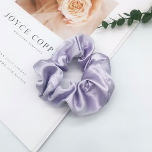 Düz renkli Scrunchie sevimli saç kravat ipek yumuşak daire elastik rulo lastik bant kızlar için günlük moda çocuk kahverengi beyaz kafa dekorasyon BA05 Q2