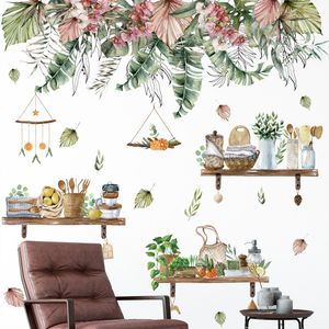 Nordic Plants PVC Wall Stickers para quarto da sala de estar Kithchen Decor removível Decalques de vinil Documentos em casa 220607