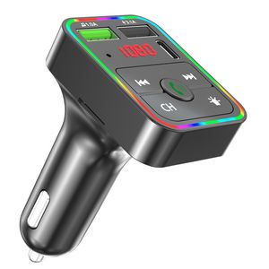 F2 Dual USB USB-C PD Car Carregador Rápido Acessórios FM Transmissor Bluetooth-compatível Adaptador de rádio sem fio