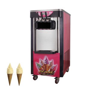 Два цвета мягкая подача машина мороженого коммерческая вертикаль для десертных магазинов производителей мороженого три вкуса.