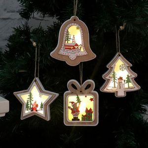 Noel Ağacı Kolye Dekorasyonları Ahşap Kolyeler Illumined Bells Hediye Paketleri Beş Sonuç Yıldızlar Cadılar Bayramı Yeni Yıl Sevgililer Günü Hediyeleri C0621X02