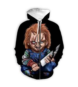 2022 neue Horrorfilm Chucky gedruckt Mode 3D Männer/Frauen coole Muster Sweatshirt/T-Shirt/Hoodies/Weste/Hosen/Shorts/Reißverschluss Hoodies GG09