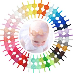 50pcs Bebek Kafa Bantları 2.75 inç Grograin Şerit Saç Bows Naylon Saç Bandı Yeni doğan bebekler için Aksesuarlar Çocuk Kız