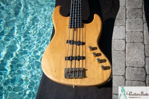 Moon JJ5 Electric Jazz Bass Guitar - Ash Body W Ebony Rands