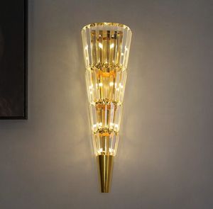 Lampada da parete a LED in cristallo nordico Montaggio superficiale Parlor Camera da letto Bagno Luci 110-220V G 4 Decorazione domestica Loft Sconce