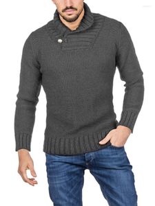 Maglioni da uomo Maglione dolcevita da uomo Colletto rovesciato caldo invernale Lana Pullover lavorato a maglia tinta unita stile inglese Maglieria da uomo Olga22