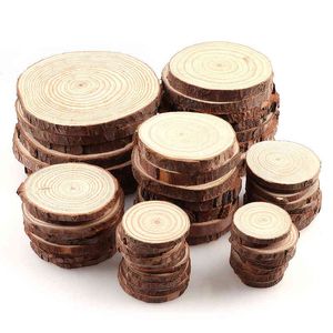 3-12cm Thick 1 Pack Natural Pine Round Unfinished Wood Slices Circles with Tree Bark Log Discs Diy Crafts Wedding Party Painting