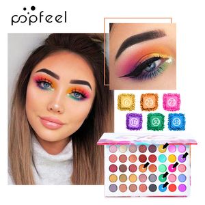 Popfeel Professional Blitter Eyeshadow Палитра 40 Цвета Долговечное матовое матовая Палитра Масштабная Палитра Масштабные Женщины Красота Косметический Подарок