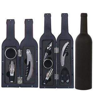 3pcs & 5pcs/set Wine Bottle Opener Stopper Pourer Accessories Corkscrew Kit Drip Ring Foil Cutter Holder Bottles Opener set Tools hippocampal knife Novelty Gifts