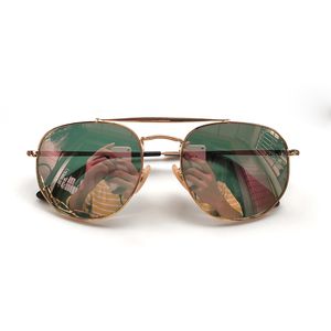 Гексагональные солнцезащитные очки высшего качества дизайнер брендов 3648 солнечные очки оттенки для мужчин женщины UV400 Стеклянные линзы с кожаными солнцезащитными для солнцезащитны