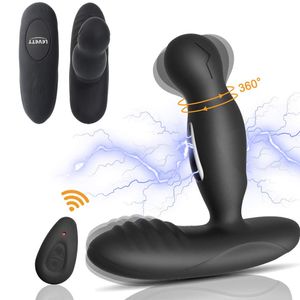 Человек -массажный массаж предстательной железы пульт дистанционное управление 16 -скоростно -электрический ударный импульс анал игрушки 360rotation Plugck Sexy для мужчин
