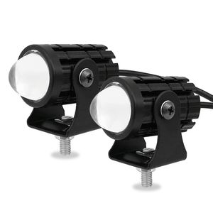 Motosiklet LED Işık 6000 K 3000 K Projektör Lens Çift Renkli ATV Scooter Sürüş Cafe Racer Işık Yardımcı Spot Lamba Araba için