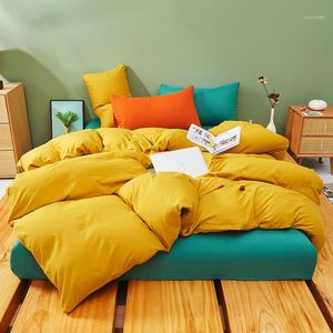 Bedding Sets Duvet Cover Set 3 Pieces 2 Color Stitching Bedclothes Include Yellow Bedsheet Pillowcase Comforter Green Oceania