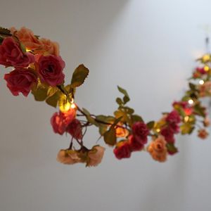 Dizeler Rattan Gül Çiçek Pil Bakır Tel Led Peri Dizim Işıkları Noel Lit Garland Düğün Dekorasyon Partisi Etkinliği Dekorlu